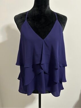 Express Purple Layered Ruffle Camisole